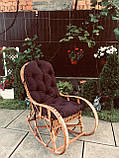 Крісло качалка Князь натуральна з полозами з матрасиком до 150 кг, фото 2