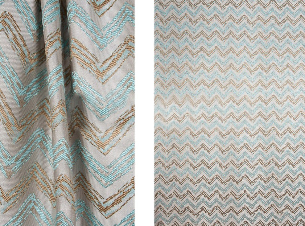 Портьерная ткань для штор Жаккард бежево-голубого цвета (Elizabet JL 19173-104/280 PJak) - фото 1 - id-p1218212801