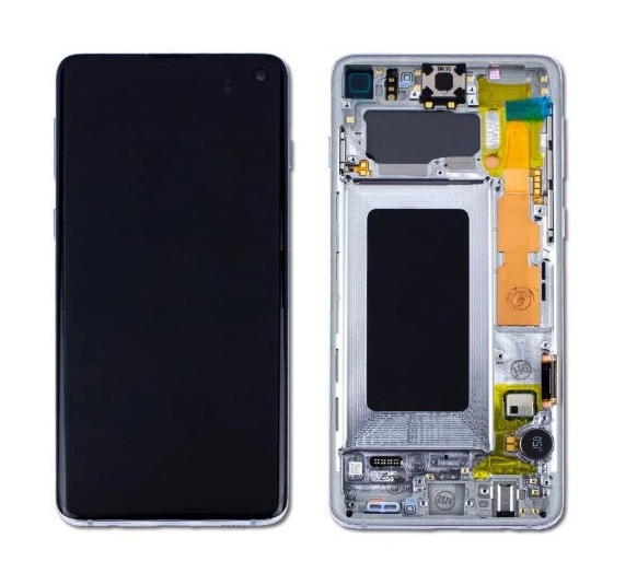 Дисплей для Samsung G973 Galaxy S10 Prism з сенсорним склом в рамці (Білий) Оригінал Китай