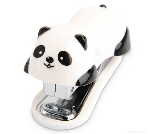 Степлер Deli 0453E мікс Набір №10 12ар пласт міні-розм "Панда" зі скобами, фото 1