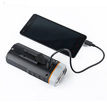 Велофара 1993-T6/U2 L2 (1000Lum) + COB (500Lum) + магніт + Powerbank (від USB) 4 в 1, фото 4