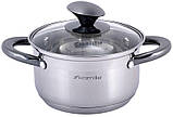 Набір 2 каструлі Kamille Groningen 1.5л, greenpharm  3л greenpharm з нержавіючої сталі з 5-шаровим індукційним дном, фото 4