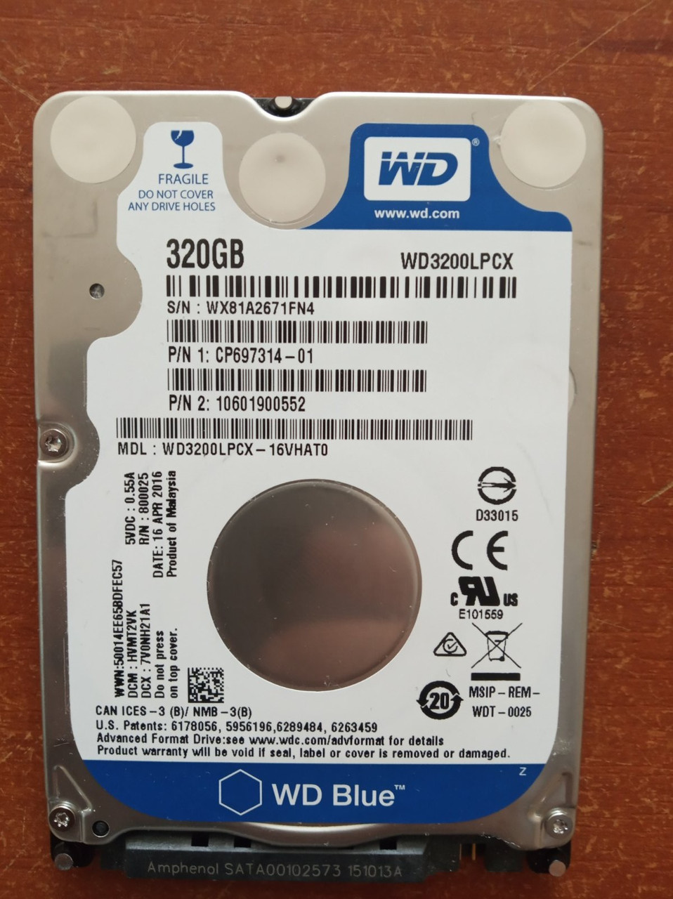 Жорсткий диск вінчестер Western Digital 320 ГБ 2.5 для ноутбука