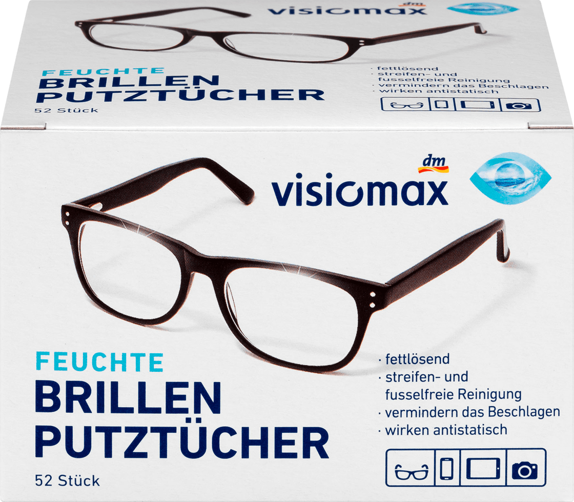 Чистячі серветки для окулярів VISIOMAX Brillenputztücher, 52 st., фото 1