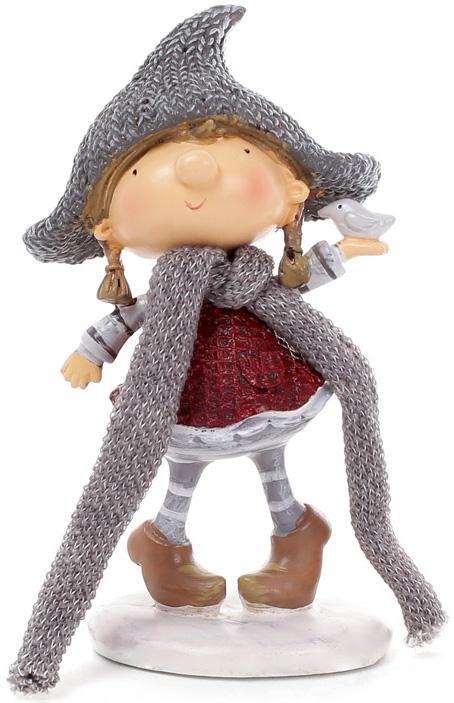 Фігурка декоративна "Дівчинка з пташкою" 8х6х15.5см greenpharm, фото 1