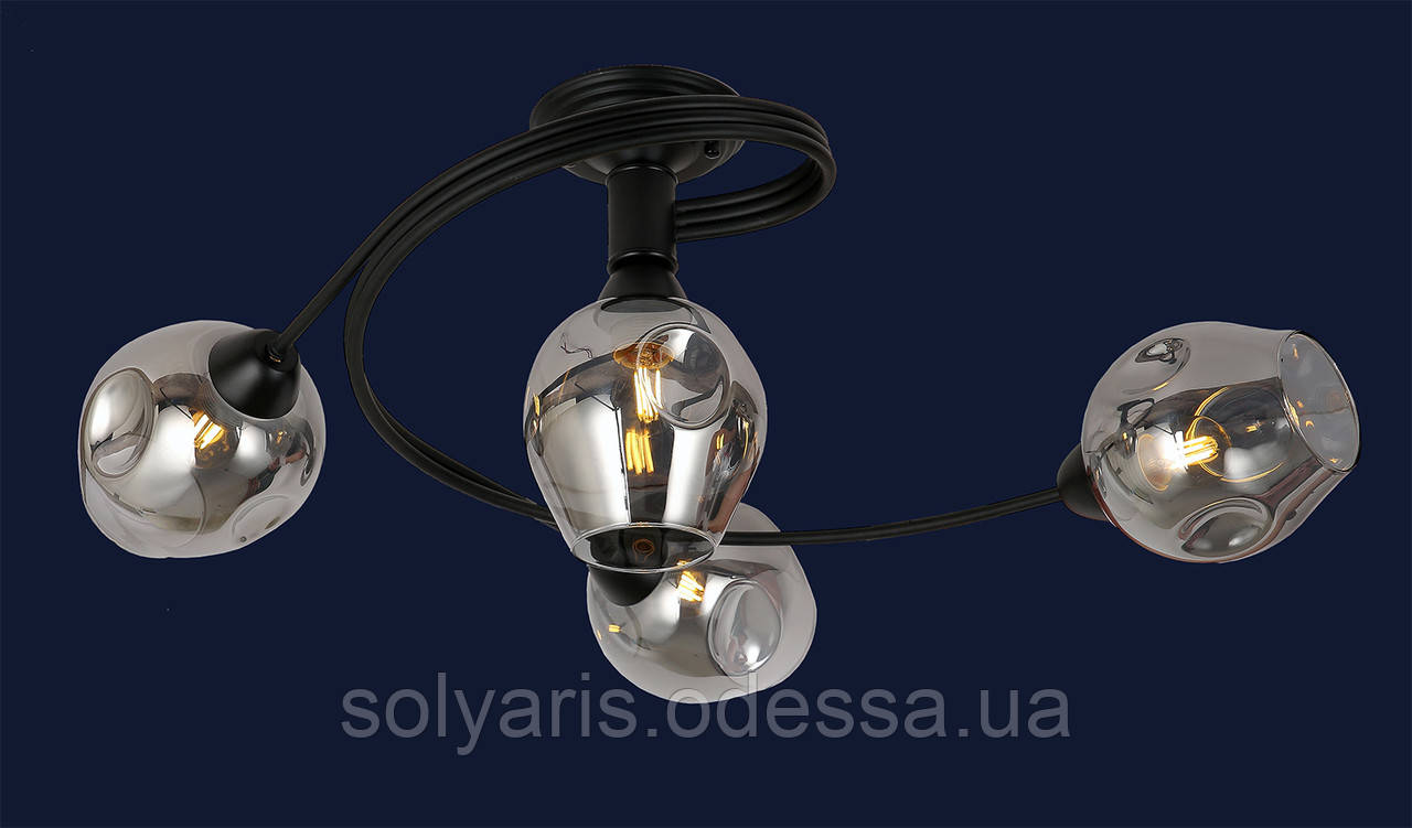 Люстра лофт молекула 761LX04-4 BK+BK