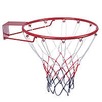 Баскетбольное металлическое кольцо Basketball Ring 45 см с сеткой, болтами (C-0844)