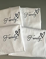 Футболки Family look з мінімалістичним написом у зоні серця