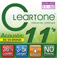 Струни для акустичної гітари CLEARTONE 7611 ACOUSTIC 80/20 BRONZE ULTRA LIGHT (11-52)
