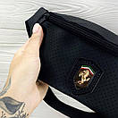 Стильна бананка з перфорованого шкірозамінника. Колір: чорний, фото 3