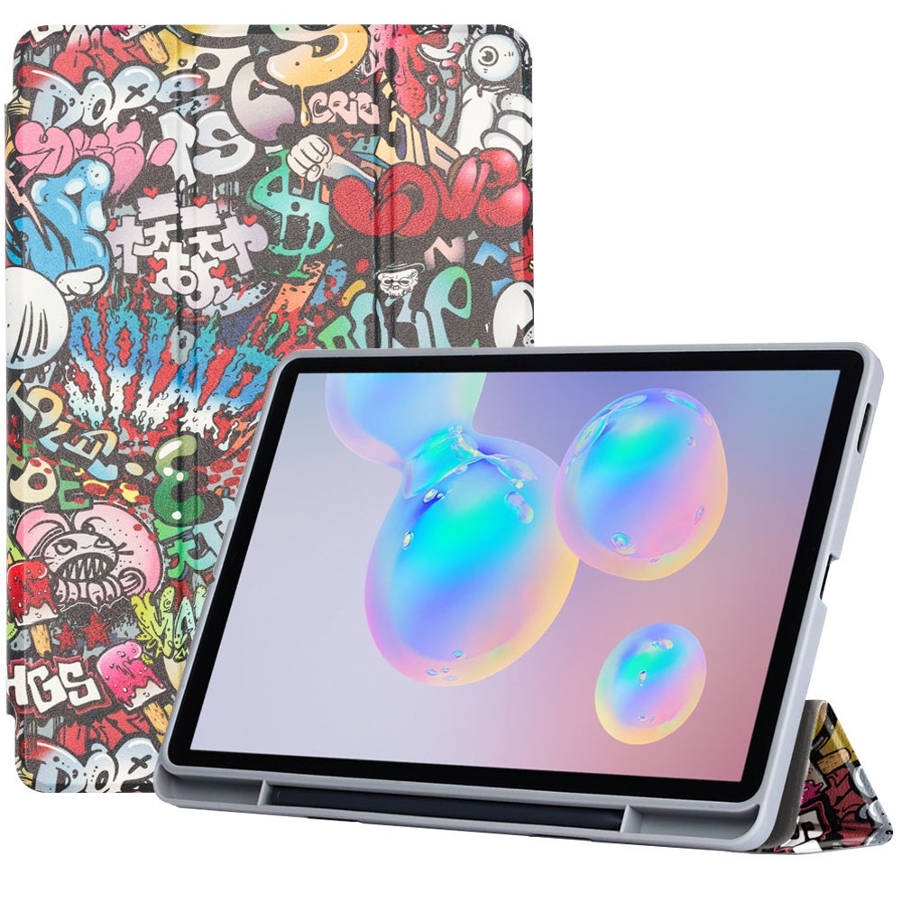Чехол TPU Trifold with S-Pen Holder для Samsung Galaxy Tab S6 Lite SM-P610, SM-P615 Graffiti