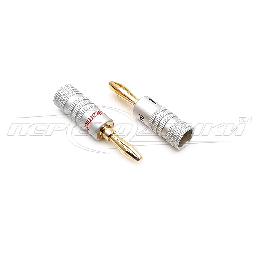 Штекер акустичний Banan під кабель, gold, метал