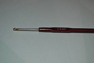 Гачок для в'язання сталевий з пластиковою ручкою №2,2