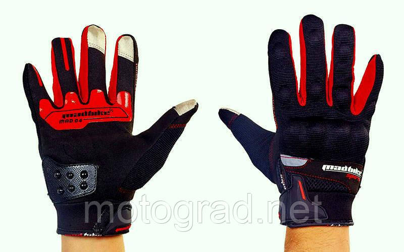 Мото Рукавички Mad bike чорно-червоні, фото 1