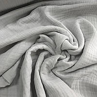 Тканина муслін жатий чотиришаровий, світло-сірий (шир. 1,25 м)