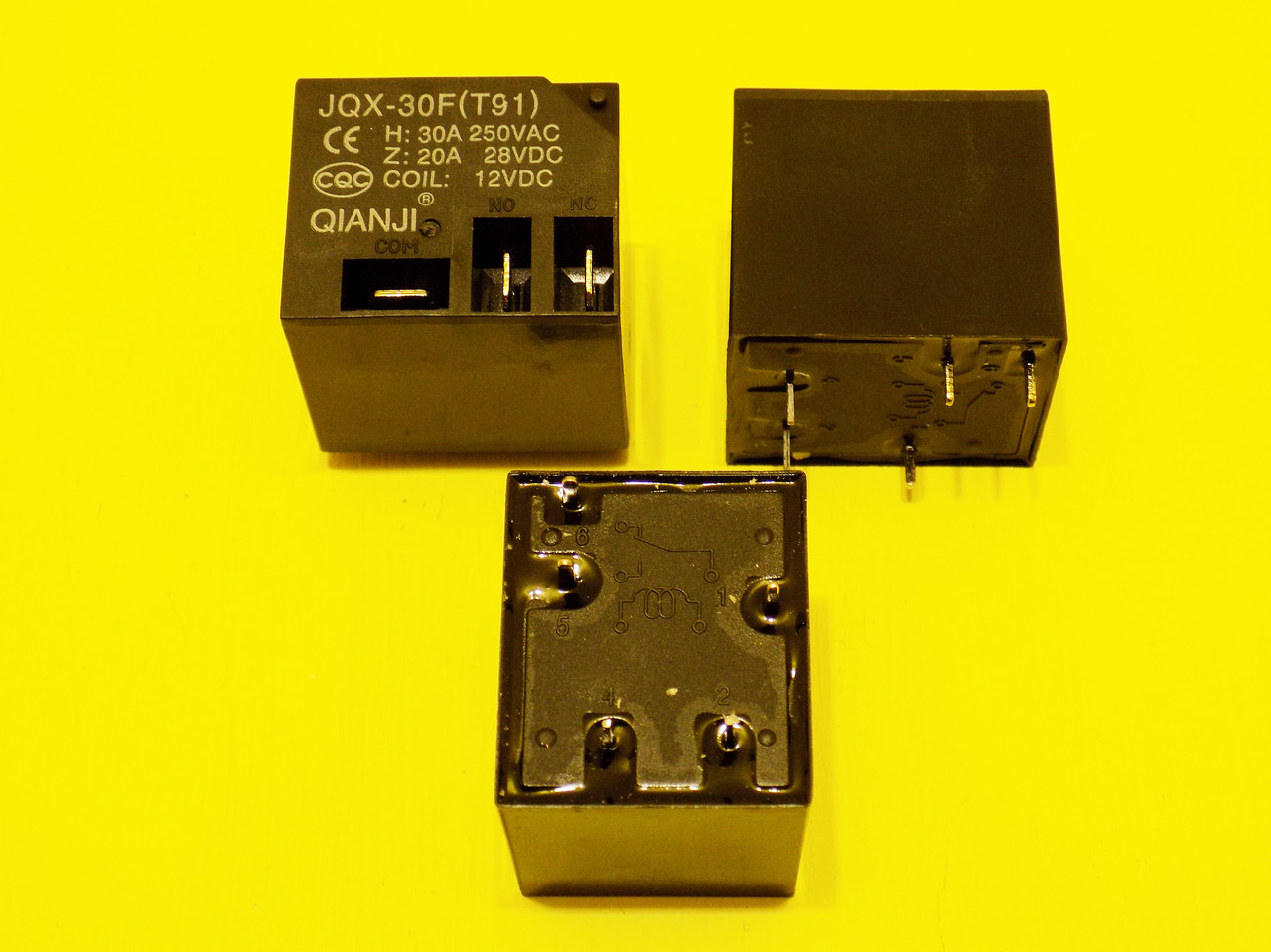 Реле Qianji T91 JQX-30F 12V 30А, фото 1