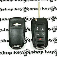 Оригинальный выкидной ключ Chevrolet Cruze, Camaro, Corvette (Шевролет) 4+1 к нопки, чип id46/315MHz (keyless)