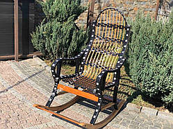 Крісло гойдалка плетена розбірна «Чорний ротанг»