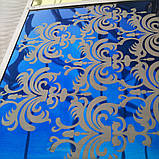 Декоративний лист н/ж сталі, "візерунок", нітрид титану синього кольору, пікоструминний малюнок, фото 3