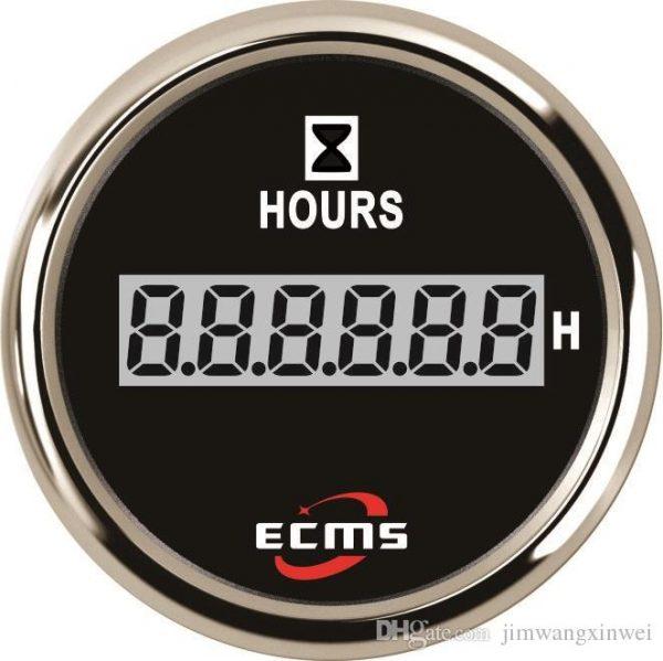Лічильник мотогодин ECMS CLH2-BS-HS 52мм чорний
