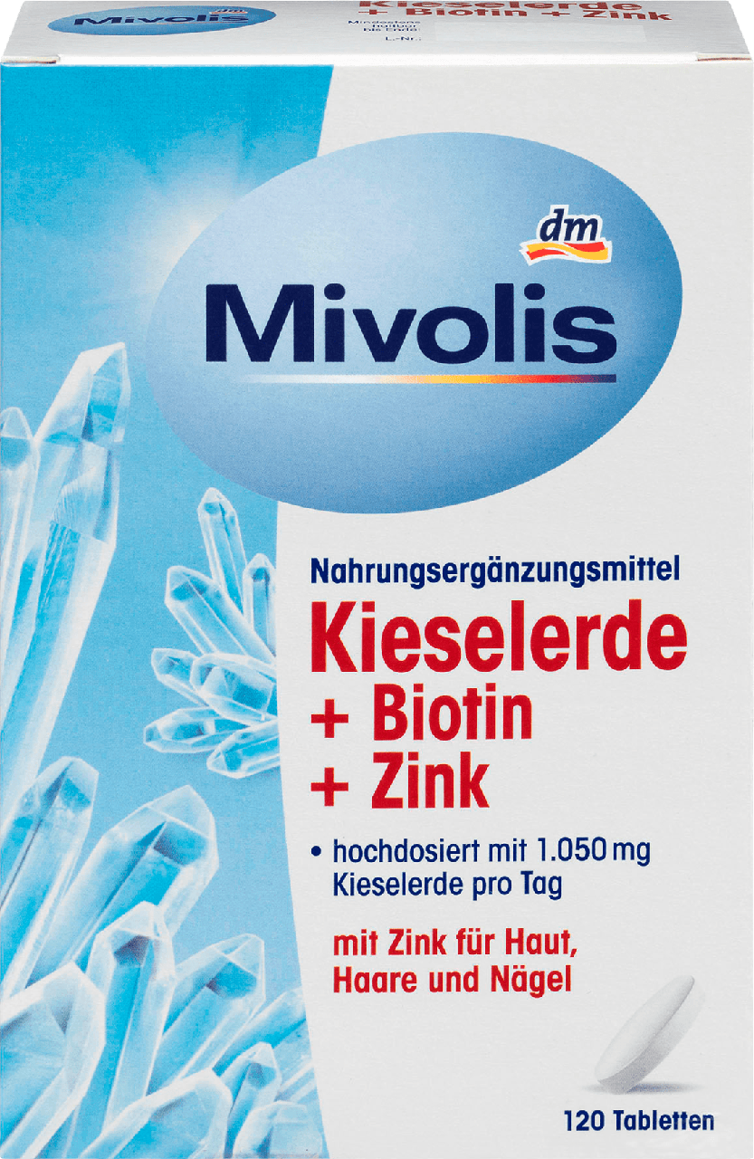 Біологічно активна добавка Mivolis Kieselerde, Zink, Biotin, 120 шт., фото 1