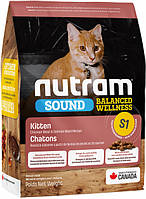 Нутрам Nutram S1 Sound Balanced Wellness Kitten сухой корм холистик с курицей и лососем для котят, 5,4 кг