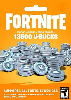 Подарункова карта Fortnite - 13500 V-Bucks card (для всіх платформ 10,000 (+3500 Bonus) В-бакси/Вабаксы)