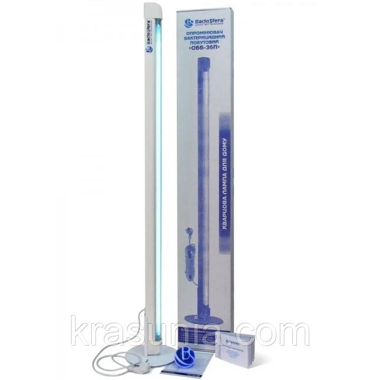 Опромінювач БЕЗОЗОНОВЫЙ бактерицидний (кварцова лампа) BactoSfera OBB 36P OF побутової переносний з підставкою