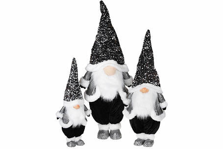 М'яка іграшка милий Гном 97см колір - чорно-білий у паєтках 877-022, фото 2