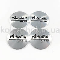 Наклейки для колпачков на диски Advanti серые/черный лого (45мм)