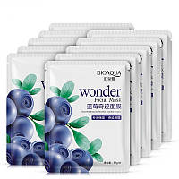 Тканевая маска для лица с черникой Bioaqua Wonder Facial Mask, 30г