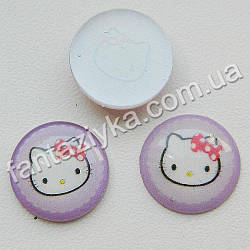 Кругла серединка Hello Kitty 17 мм бузкова