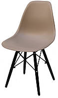 Стул Nik Black бежевый 08 на черных деревянных ножках, дизайн Charles & Ray Eames DSW,код 10921