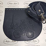 Клапан для сумки "Париж". Колір "Темно-синій"., фото 3