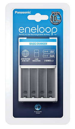 Зарядний пристрій Panasonic для акум BQ-CC51E AA/AAA Eneloop ready LED-індикатор на 2 канали, фото 3