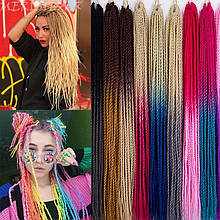 Косички плетіння кольорові накладні коси Брейди кольорові косички коси вплетення