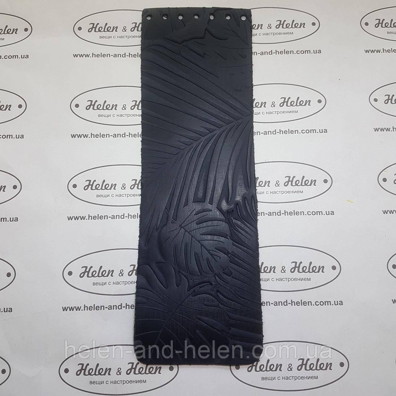 Клапан вузький із тисненням "Пальми". Колір "Темно-синій", фото 1