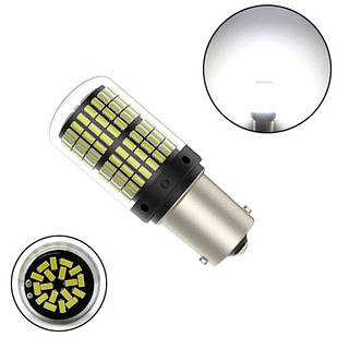 LED 1156 BA15S P21W лампа в автомобіль, 144 SMD 3014, білий