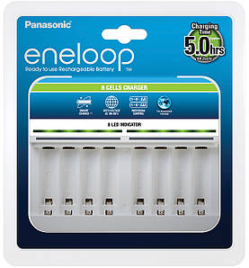 Зарядний для акумуляторів Panasonic BQ-CC63, AA/AAA, Eneloop ready, LED-індикатор, 8 каналів