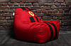 Червоне Бескаркасне крісло мішок диван Ferrari, Феррарі з логотипом, фото 3