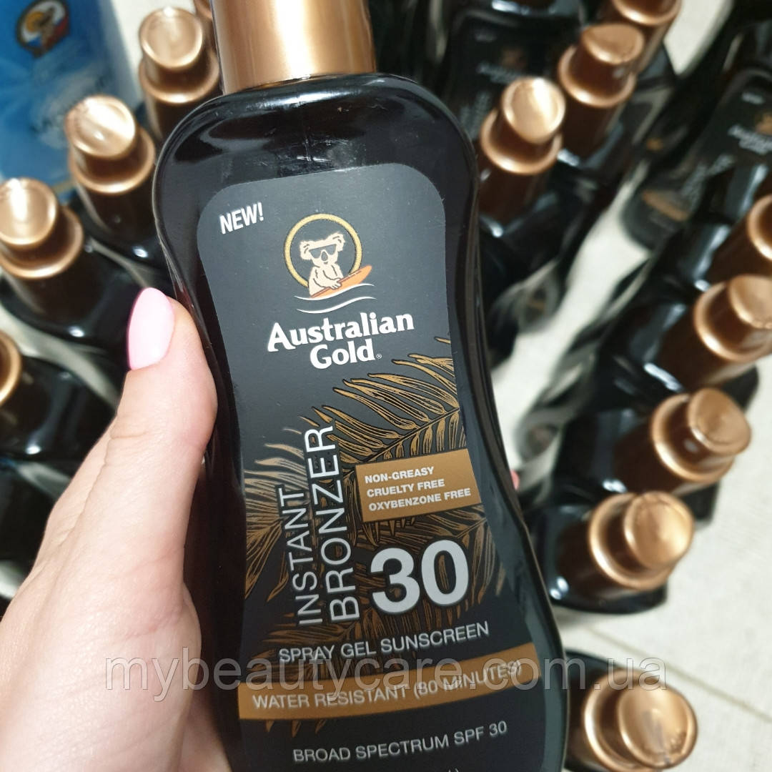 Australian Gold сонцезахисний водостійкий спрей — бронзатор SPF 30