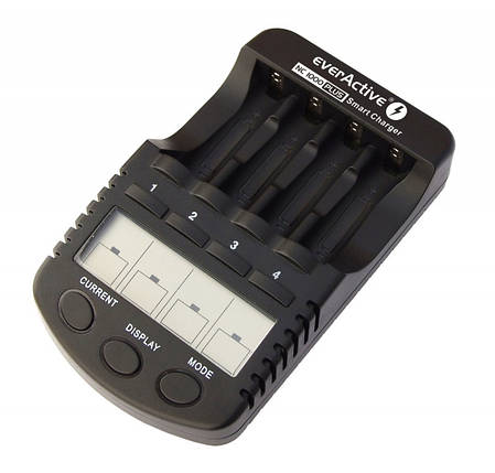 Універсальний зарядний пристрій everActive NC-1000 PLUS 4 канали Ni-Cd/Ni-Mh 220V/12V USB, фото 1