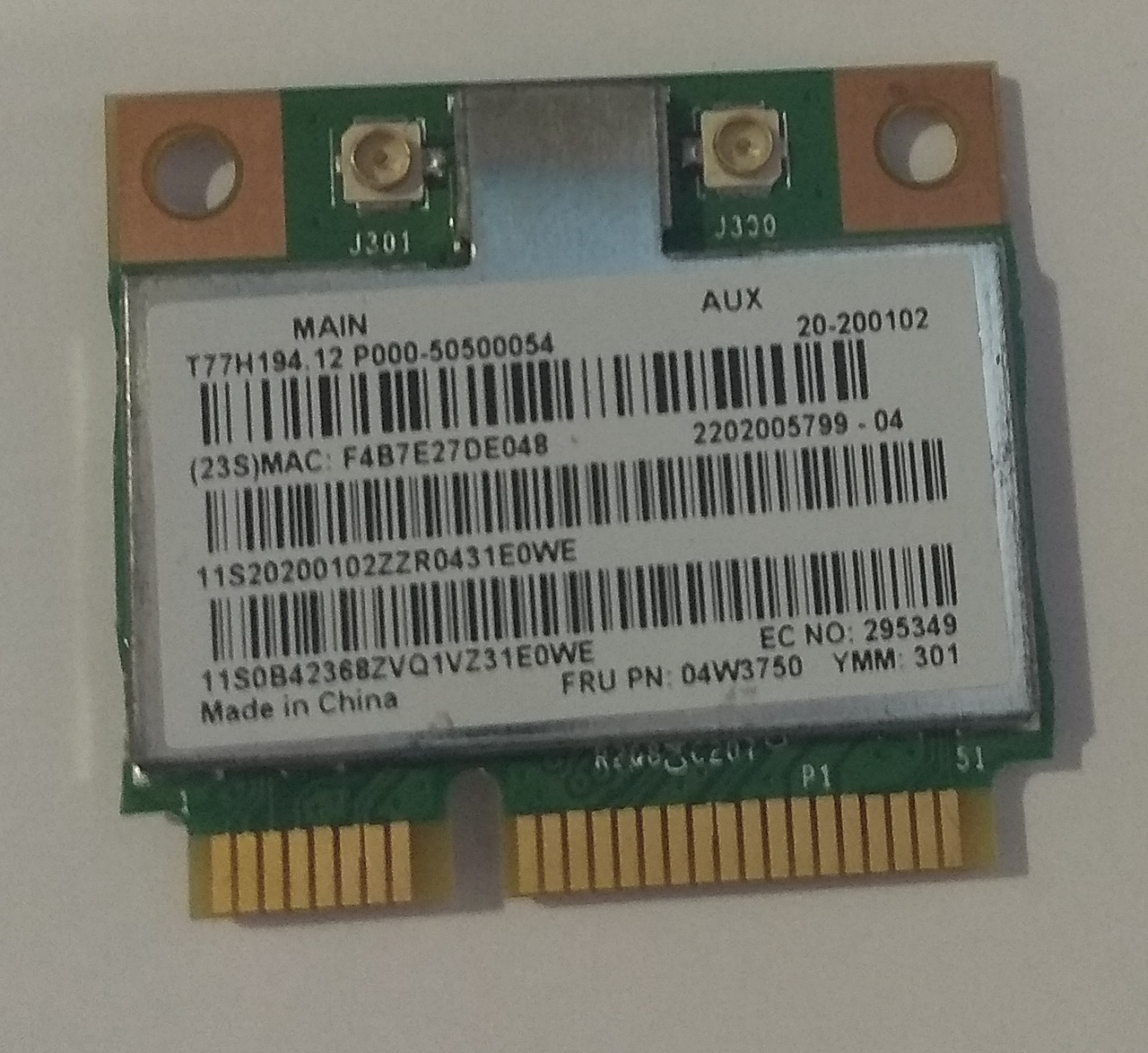 Wi-fi модуль HalfSize Mini pcie Для Lenovo! Broadcom bcm94313hmg2l, BRCM1050 T77H194.12 b,g,n 150Mbps