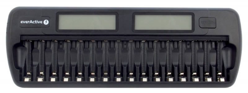 Універсальний зарядний пристрій everActive NC-1600 16 каналів Ni-Cd/Ni-Mh 220V/12V Refresh LCD, фото 1