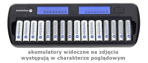 Універсальний зарядний пристрій everActive NC-1600 16 каналів Ni-Cd/Ni-Mh 220V/12V Refresh LCD, фото 5