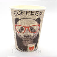 Бумажный одноразовый стакан Панда 340 мл - 50шт/уп. для чая кофе какао