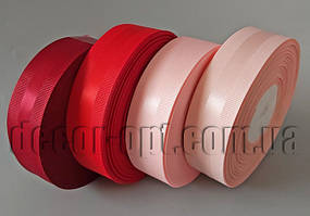 Стрічка репсова з атласом 2,5 см 25 ярд