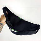 Поясна сумка Intruder чорна з рослинним принтом, фото 2