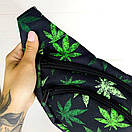 Поясна сумка Intruder чорна з рослинним принтом, фото 3