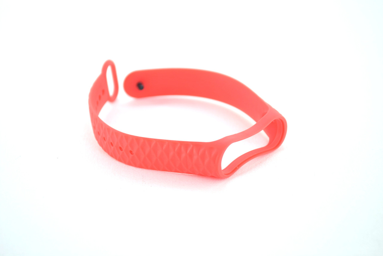 Ремінець для фітнес браслета Xiaomi mi band 3/4/5 Ромб Red